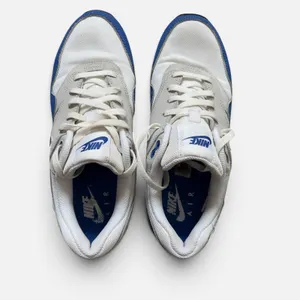 Nike Air Max 1 White Game Royal Blue Mens 7 Womens 8.5 DZ3307-104 Shoes thumbnail 2