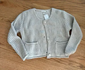 Charcoal cardigan sweater thumbnail 1