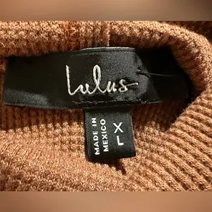 LULUS Brown Ribbed Turtleneck Top size XL NEW thumbnail 4