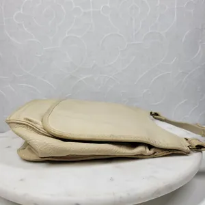 Vintage Fossil Crossbody Bag #75082 Medium Cream Soft Leather Adjustable Strap thumbnail 12