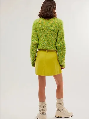 Free People Can't Blame Me Linen Mini Skirt Citronelle 2 Small Summer Dopamine thumbnail 6