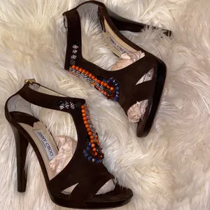 🎉HP🎉 JIMMY CHOO Seashell & Beaded Heels SZ 9 thumbnail 2