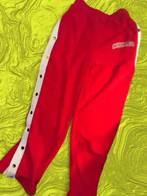 Y2k low rise baggy Chicago Embroidered Red Women's Jogger Pants thumbnail 6