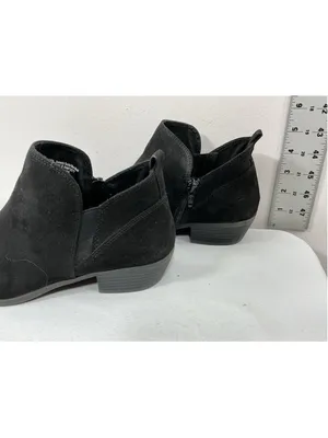 Womans So Pearblk Booties Size 10 M Black Block Heel Almound Toe thumbnail 3