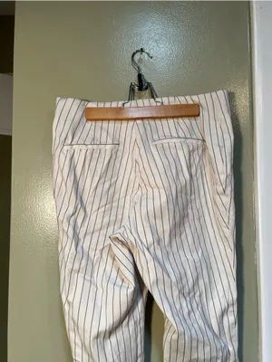 A New Day Women's Size 10 Zip Side Skinny Dress‎ Pant White Blue Gray Stripe thumbnail 6