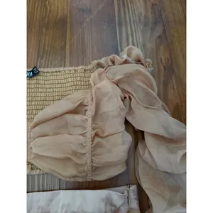 Rehab Women Champagne Ruched 2 Piece Set Crop Top Midi Skirt Size L‎ thumbnail 8