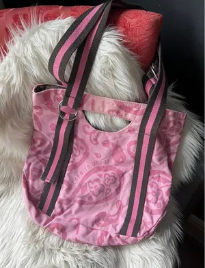 Life is Good Pink Paisley Tote Bag with Adjustable Straps thumbnail 1
