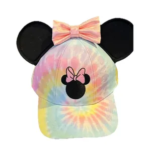 MINNIE MOUSE BASEBALL CAP HAT Adjusts Tie Dye Minnie EARS Disney Embroidered Bow thumbnail 1