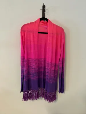 Lilly Pulitzer Tatum Cardigan Fringe Ombre Pink Purple thumbnail 5