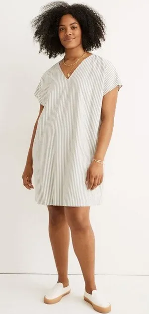 Madewell Green/Cream Button-Back Easy Dress thumbnail 1