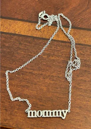 925 Sterling silver mommy x21 2.85g 17 inch long necklace chain thumbnail 1