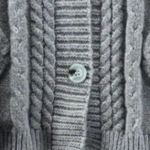 Taylor Swift The Tortured Poets Department TTPD Grey Cable Knit Cardigan MD/LG thumbnail 5