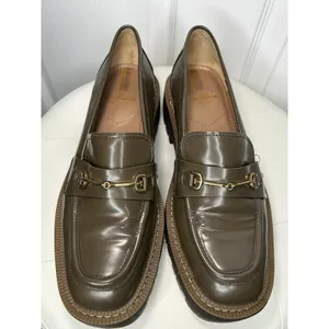 Sam Edelman Laurs Bit Loafer Lug Sole 9M Olive Green Leather Platform Chunky thumbnail 4