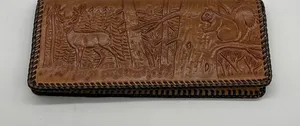 Vintage Hand Tooled Leather‎ Bill Holder Engraved Hazel Bishop thumbnail 1