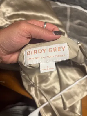 Birdie Grey Simple Gold Metallic Slip Dress thumbnail 3