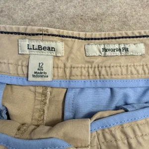 LL Bean Favorite Fit Chino Pants Tan Khaki Straight Leg 12 Reg‎ Preppy Academia thumbnail 4
