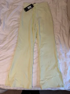 Bo & Tee Wide Leg Sweatpants - Lime  thumbnail 4