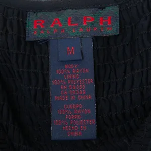 Ralph Ralph‎ Lauren Black Off Shoulder Smocked Midi Dress Womens Size Medium thumbnail 4