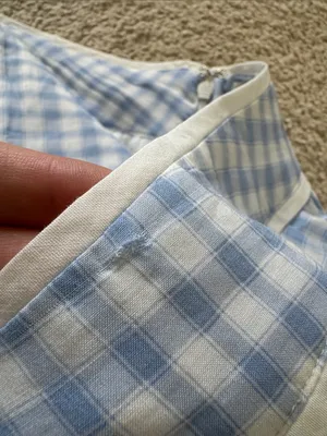 Reformation Piper Skirt Mini Crystal Check Blue White Plaid size 6 NWT thumbnail 9
