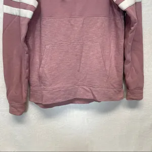 Pink Victoria’s Secret Dusty Pink & White Athletic Stripes ‎ Pullover Hoodie XS thumbnail 3