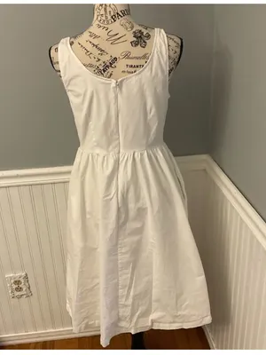 Who What Wear White Lace-Up Midi Sundress thumbnail 4
