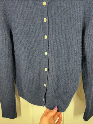 Madewell CloudSoft Cardigan juniper berry Blue Button Sweater‎ NY439 90s Y2K XL thumbnail 8