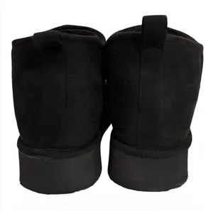 Madden Girl Black Faux Suede Faux-Fur Slip-On Ankle Boots thumbnail 6