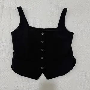 Express large square neck button front fitted vest suit top TS 3545 thumbnail 8