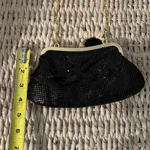 Ardeen small sequin black and gold chain clutch bag‎ EUC sparkly thumbnail 6
