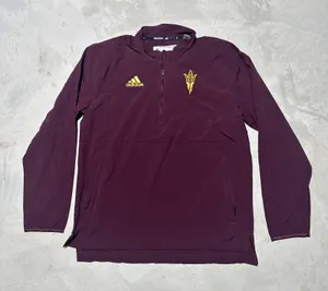 Sun Devils 1/4 Zip Jacket Men's SZ S Red Light Adidas Arizona State NCAA Team thumbnail 1
