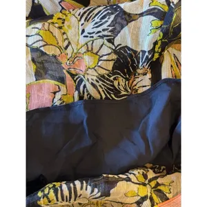 Tanya Taylor‎ Dress Women 00 Black Floral Print Linen Silk Ruched Lovette Maxi thumbnail 13
