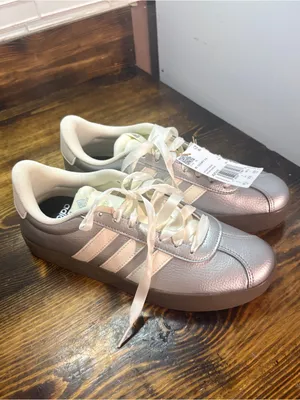 Adidas silver metallic VL8 court 3.0 sneakers size 8.5 thumbnail 2