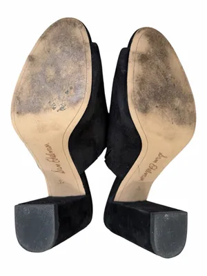 Sam Edelman | Orlie Heeled Mule Sandals Black Suede Chunky Heel Size 7.5 thumbnail 7