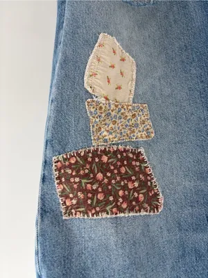 Polo by Ralph Lauren women’s patchwork distress denim slim boyfriend jeans sz 32 thumbnail 5