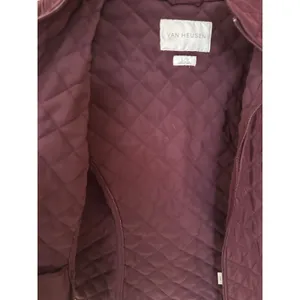 Van Heusen Womens‎ Quilted Vest Burgundy Wine Full Zip Mock Neck Large thumbnail 5