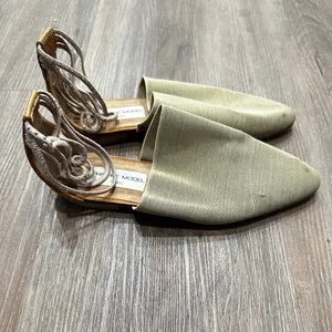Philippe Model Paris Textured Grey Ankle-Tie Pointed Flats Designer Shoes‎ thumbnail 4