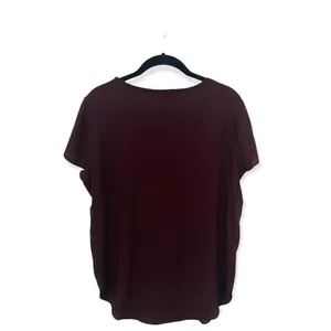 Ann Taylor Maroon Short Sleeve Top w/ Stud Embellishments Size M thumbnail 3