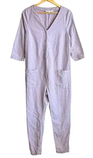The Nines by Hatch Maternity Jumpsuit Button Front Lavender Size Small thumbnail 1