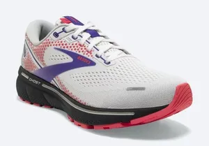 Brooks Women's Ghost 14 Running Shoe - White/Purple/Coral Size 7.5 thumbnail 1