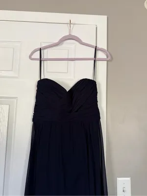 Amsale Navy Blue Long Maxi Gown Dress thumbnail 2