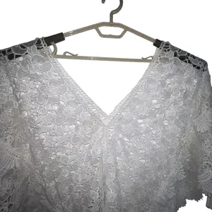 Yumi Kim White Sheer Lace Tulum Tunic Swim Cover Up Batwing Women‎ Size XS New thumbnail 3