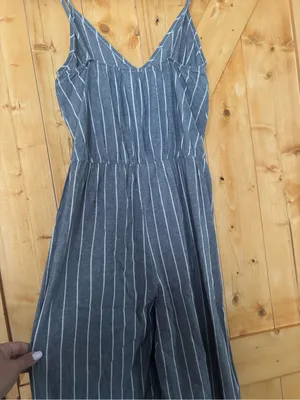 Lavender‎ Field Striped Tie-Front Wide-Leg Jumpsuit Blue/White - Small thumbnail 7