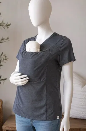 Lalabu Dad Shirt Babywearing Carrier Tee Charcoal Gray 2XL thumbnail 1