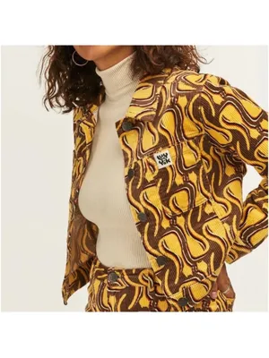 NWT Lucy & Yak Organic Corduroy Roxy Jacket in Feline Fine thumbnail 2