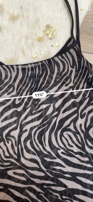 New York & Co. Zebra Print Vintage Mesh Sheer Tank thumbnail 4