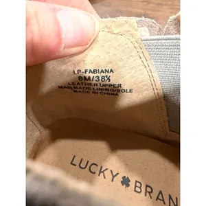 Lucky Brand Fabiana Booties Womens 8M Beige‎ Perforated Leather Ankle Boots Boho thumbnail 2