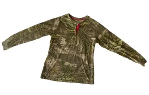 Camo Long Sleeve Henley Shirt 🔥 thumbnail 3