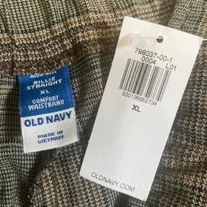 NEW Old Navy Billie Women's Gray Plaid Check Straight Trousers Pants Size XL thumbnail 5