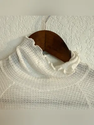 Free People Intimately Womens Shirt White Lightweight Waffle Knit Size XS thumbnail 8