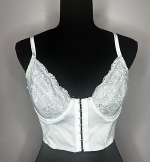 Garage Bustier Womens PS Medium Seafoam Combo Lace Bra Clasp Cropped thumbnail 1